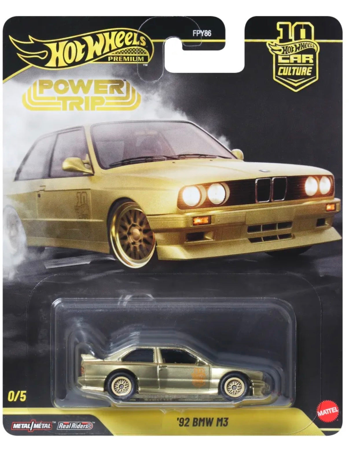 Hot Wheels Premium: Car Culture: Power Trip: '92 BMW M3 Gold 0/5