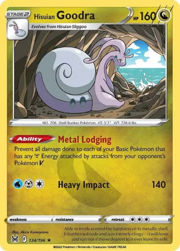 Hisuian Goodra SWSH11: Lost Origin 134/196 (Near Mint Reverse Holofoil)