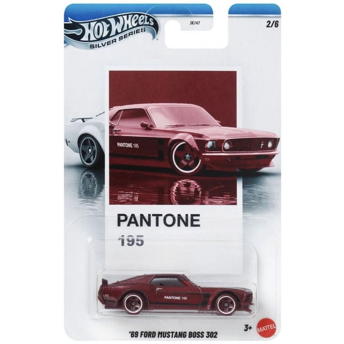 Silver Series Pantone '69 Ford Mustang Boss 302 (Pantone 195) (2025) - Hot Wheels