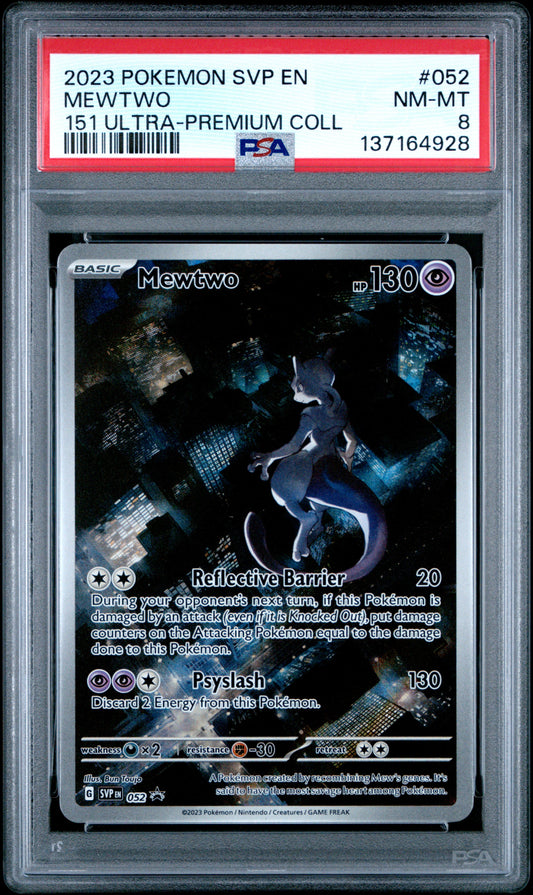 Mewtwo - 151 UPC S&V Black Star Promo 52 PSA Near Mint 8