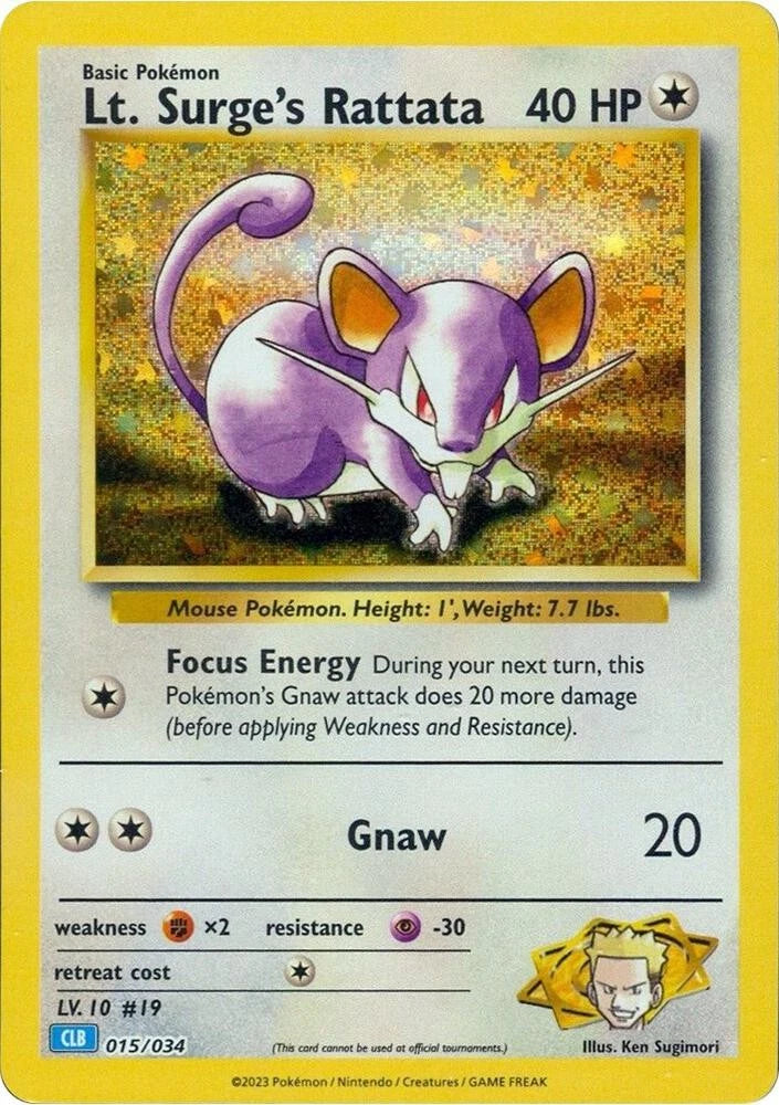 Lt. Surge's Rattata Classic Collection Trading Card Game Classic 015/034 NM
