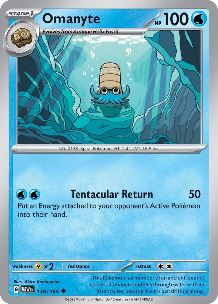 Omanyte - 138/165 Uncommon SV: Scarlet & Violet 151 138/165 NM