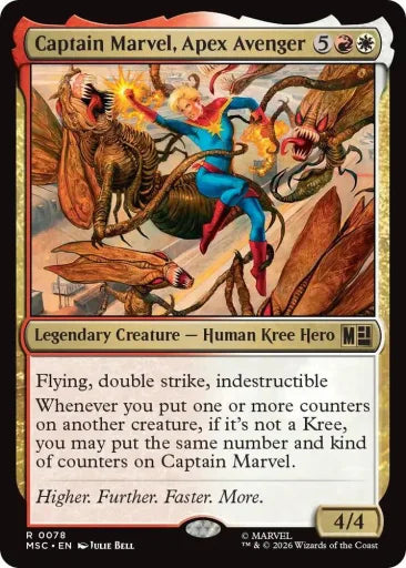 Captain Marvel, Apex Avenger (Surge Foil) Commander: Marvel Super Heroes 78 (Near Mint Foil)