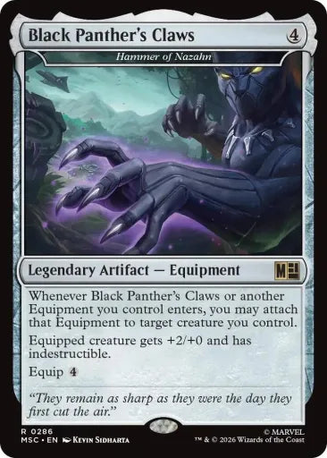 Black Panther's Claws - Hammer of Nazahn (Surge Foil) Commander: Marvel Super Heroes 286 (Near Mint Foil)