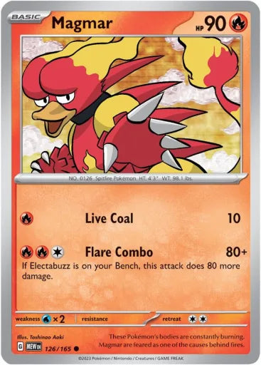 Magmar SV: Scarlet & Violet 151 126/165 (Near Mint Reverse Holofoil)