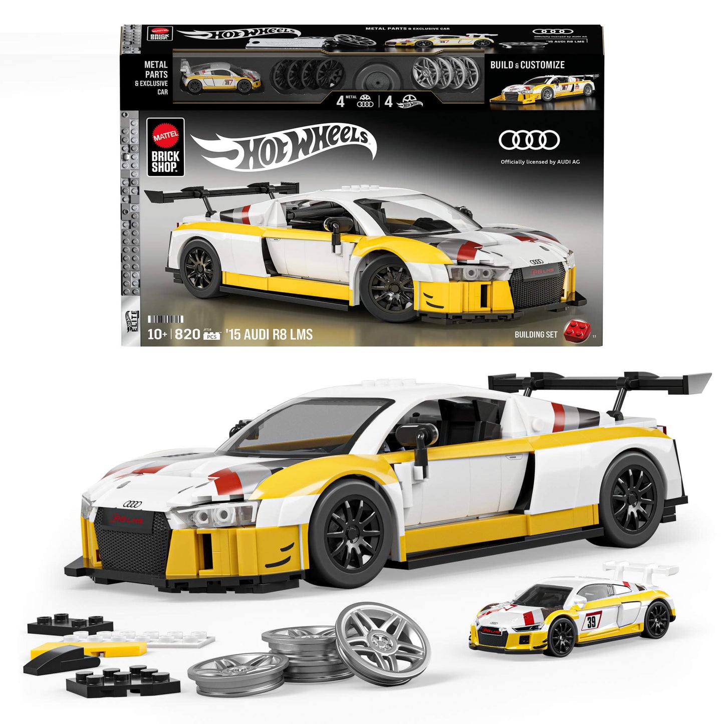 Brick Shop Hot Wheels '15 Audi R8 LMS Building Kit (820 Pieces) - Mattel