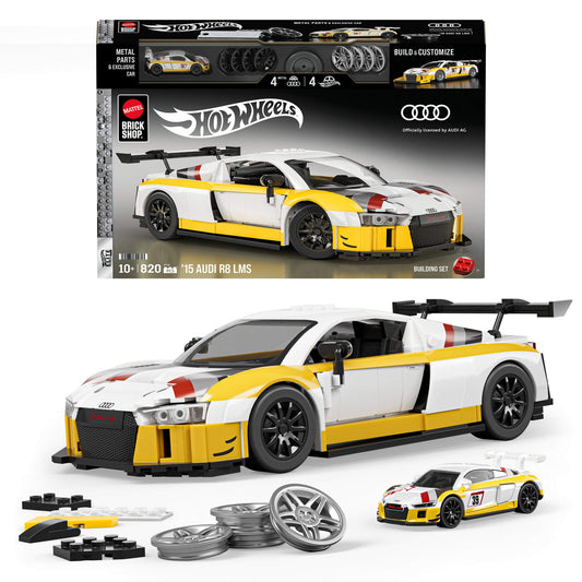 Brick Shop Hot Wheels '15 Audi R8 LMS Building Kit (820 Pieces) - Mattel