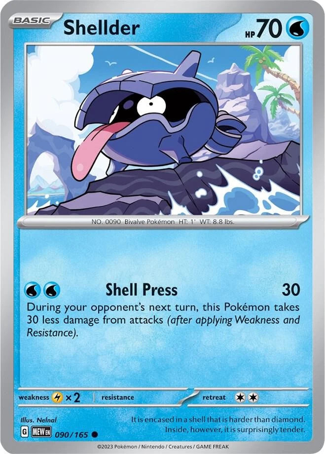 Shellder Common SV: Scarlet & Violet 151 090/165 NM