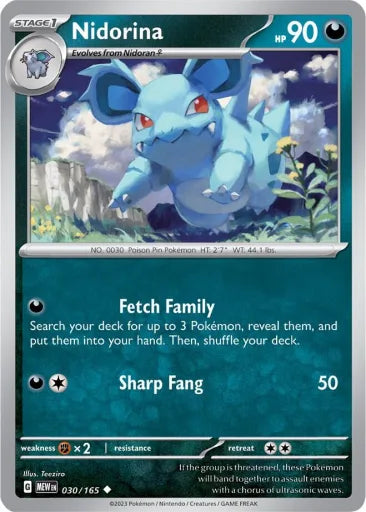 Nidorina SV: Scarlet & Violet 151 030/165 (Near Mint Reverse Holofoil)