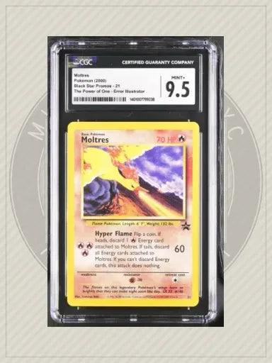 Moltres 21/53 Black Star Promo (Aoki Error Illustrator) - WOTC Promo (CGC 9.5 Mint) - Pokémon