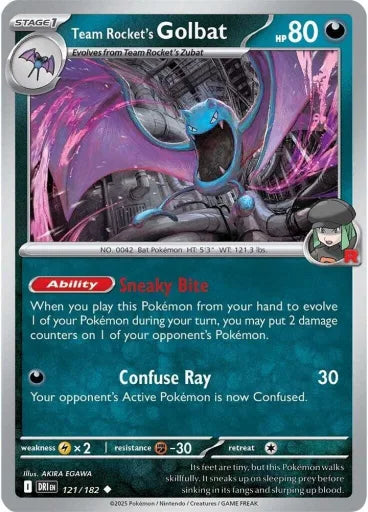 Team Rocket's Golbat SV10: Destined Rivals 121/182 (Near Mint Reverse Holofoil)