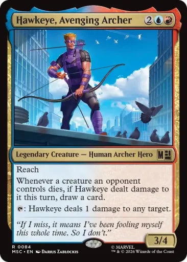 Hawkeye, Avenging Archer (Surge Foil) Commander: Marvel Super Heroes 84 (Near Mint Foil)