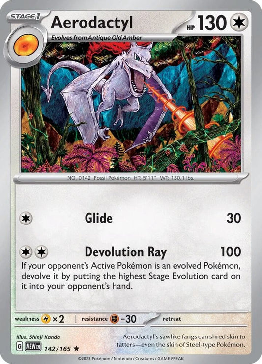 Aerodactyl Rare SV: Scarlet & Violet 151 142/165 NM