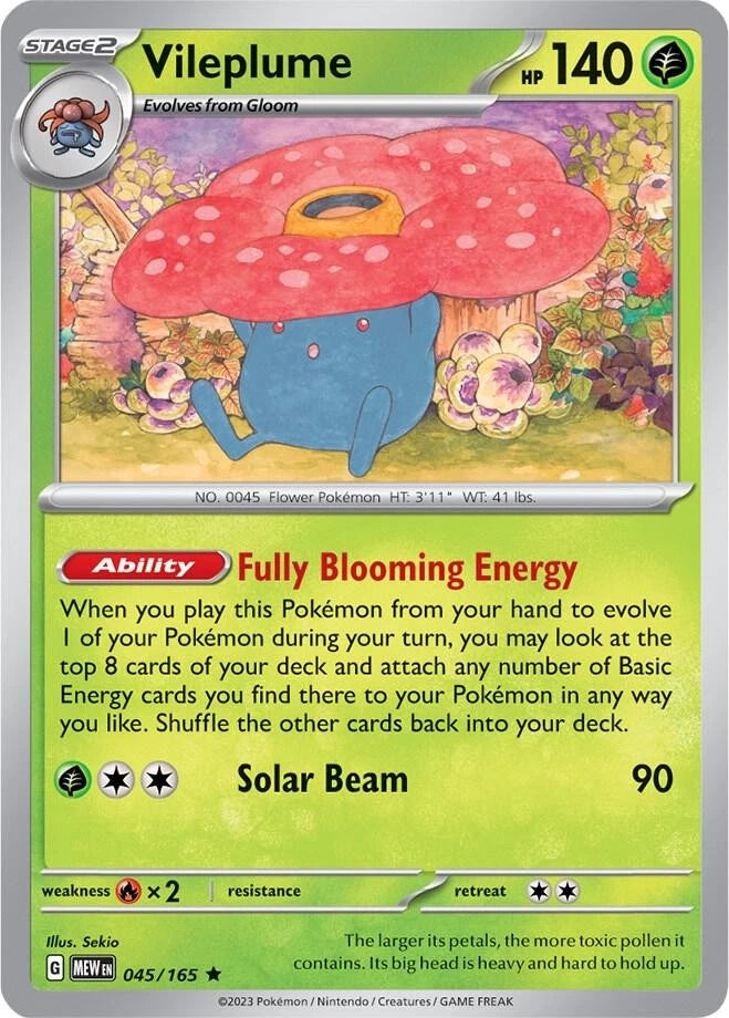 Vileplume Rare SV: Scarlet & Violet 151 045/165 NM