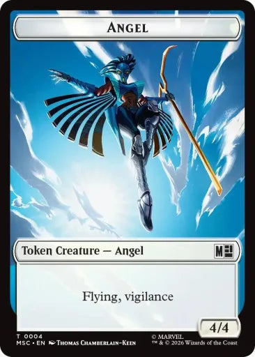 Angel (0004) // Vibranium (0015) Double-Sided Token Commander: Marvel Super Heroes 4 // 15 (Near Mint)