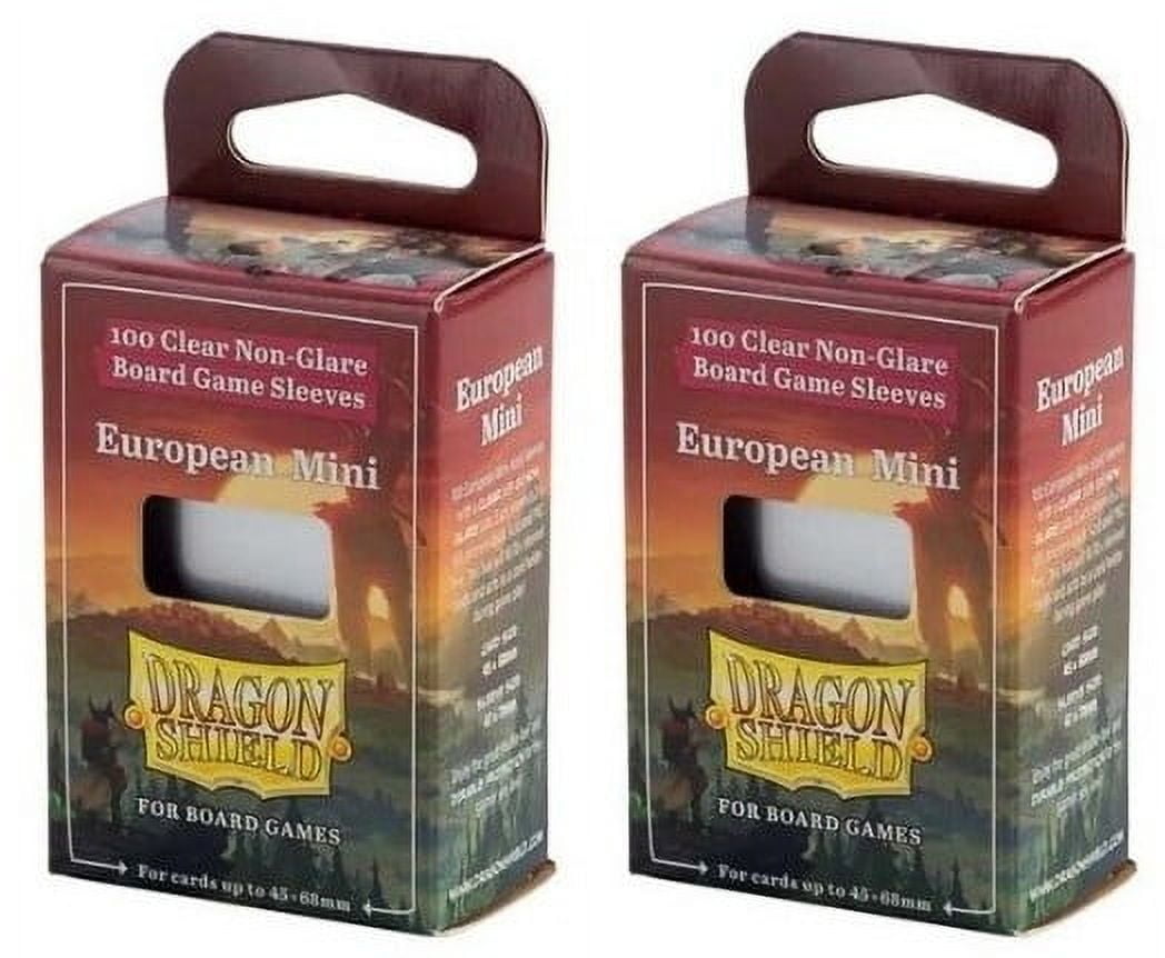 Board Game Sleeves, Mini European Clear (100ct x 2 Packs) - Dragon Shield