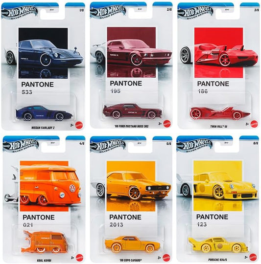 Hot Wheels Silver Series Pantone Assortment Collection - Set of 6 Cars (2025)