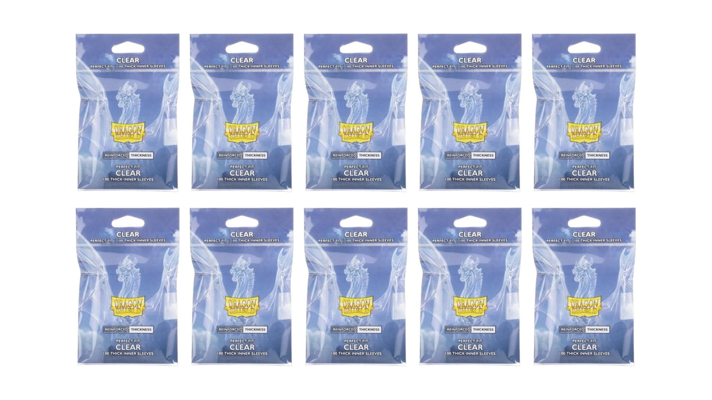 Perfect Fit Thick Inner Sleeves, Clear (100ct x 10 Packs) - Dragon Shield