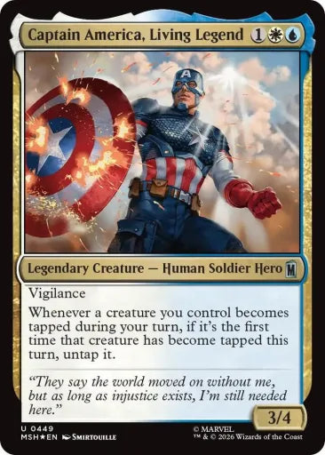 Captain America, Living Legend (Surge Foil) Marvel Super Heroes 449 (Near Mint Foil)