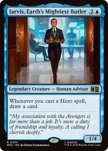 Jarvis, Earth's Mightiest Butler (Surge Foil) Commander: Marvel Super Heroes 34 (Near Mint Foil)