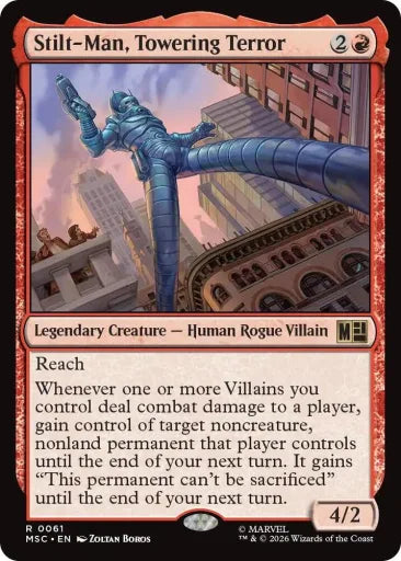 Stilt-Man, Towering Terror (Surge Foil) Commander: Marvel Super Heroes 61 (Near Mint Foil)