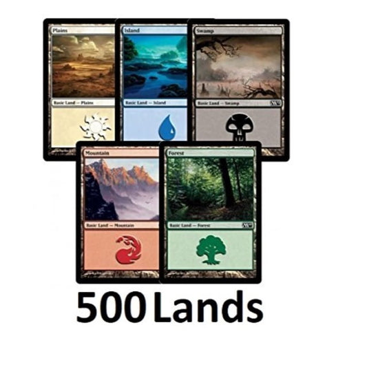 500 Basic Lands Lot (100 of Each Land Type) - Magic: The Gathering