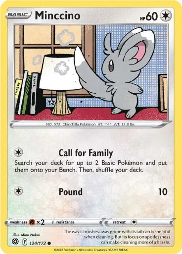 Minccino SWSH09: Brilliant Stars 124/172 (Near Mint)