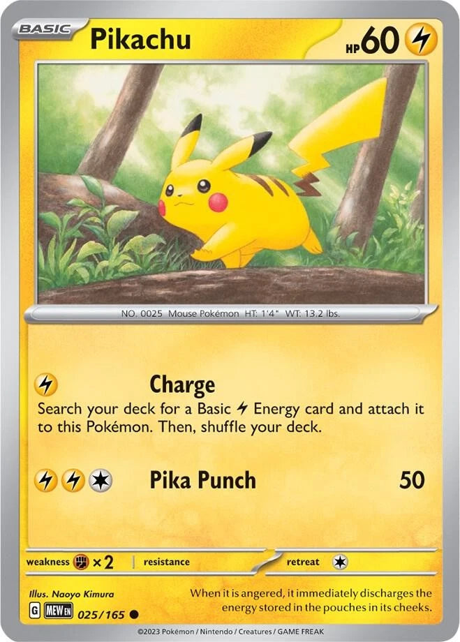 Pikachu - 025/165 Common SV: Scarlet & Violet 151 025/165 NM