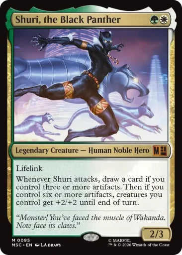 Shuri, the Black Panther (Surge Foil) Commander: Marvel Super Heroes 95 (Near Mint Foil)