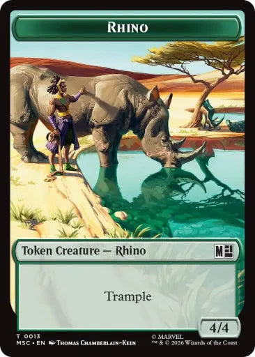 Rhino (0013) // Beast (0011) Double-Sided Token Commander: Marvel Super Heroes 13 // 11 (Near Mint)