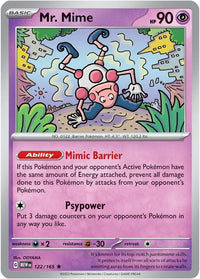 Mr. Mime - 122/165 Rare SV: Scarlet & Violet 151 122/165 NM