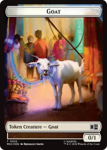 Goat // Soldier Double-Sided Token (Surge Foil) Commander: Marvel Super Heroes 22 // 23 (Near Mint Foil)