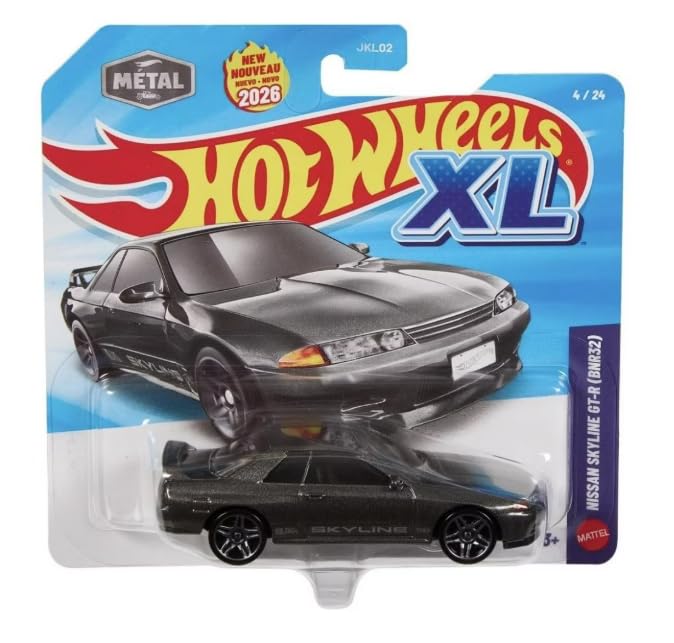 XL Nissan Skyline GT-R (BNR32), Gray (4/24, 2026, 1:43 Scale) - Hot Wheels