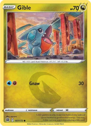 Gible SWSH09: Brilliant Stars 107/172 (Near Mint)