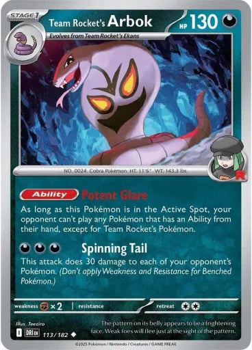Team Rocket's Arbok SV10: Destined Rivals 113/182 (Near Mint)