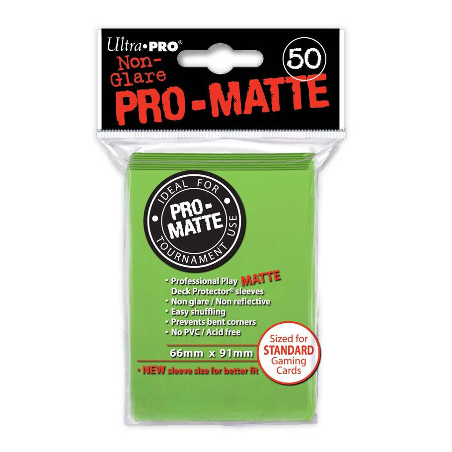 PRO-Matte Deck Protector Sleeves, Lime Green (50ct) - Ultra PRO