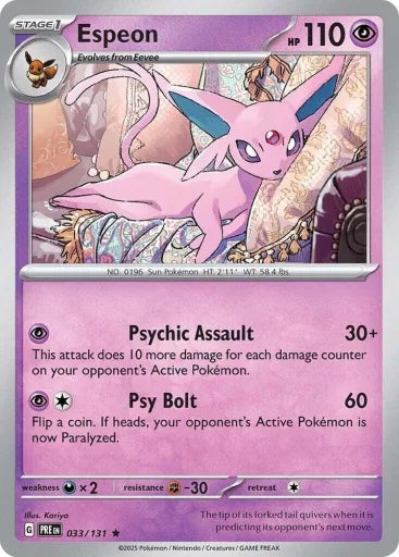 Espeon SV: Prismatic Evolutions 033/131 (Near Mint Holofoil)