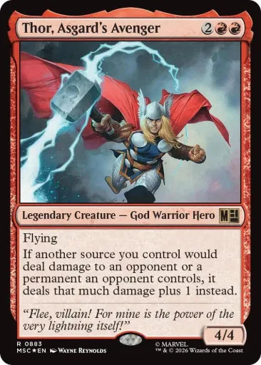 Thor, Asgard's Avenger (Surge Foil) Commander: Marvel Super Heroes 883 (Near Mint Foil)