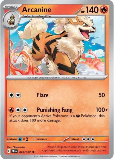 Arcanine SV10: Destined Rivals 028/182 (Near Mint)