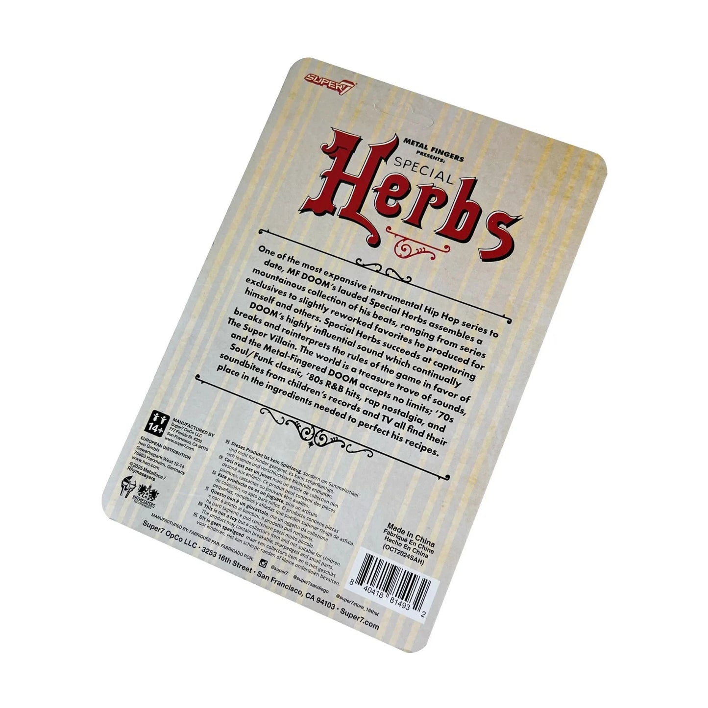 Super7 ReAction Hip Hop: Wave 4 MF DOOM Special Herbs Figure
