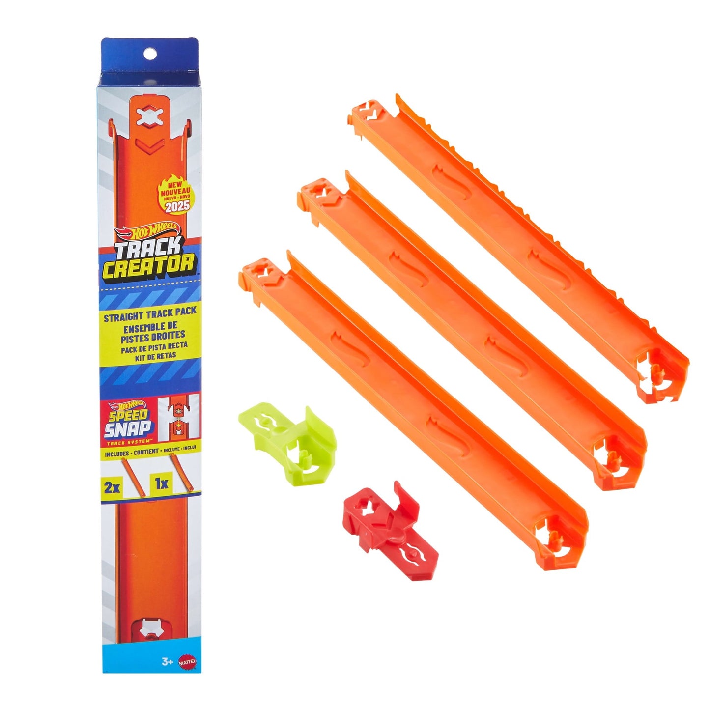 Track Creator Straight Track Pack, 3 Feet + 2 Adapters - Hot Wheels