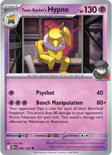 Team Rocket's Hypno SV10: Destined Rivals 080/182 (Near Mint)