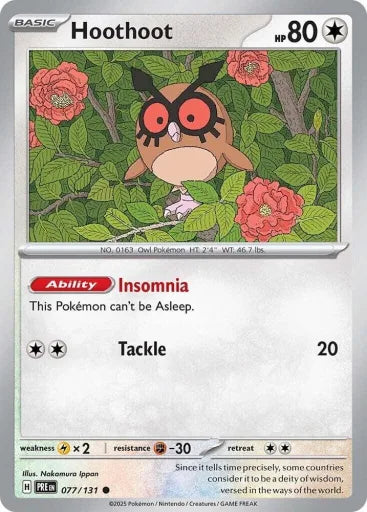 Hoothoot SV: Prismatic Evolutions 077/131 (Near Mint)