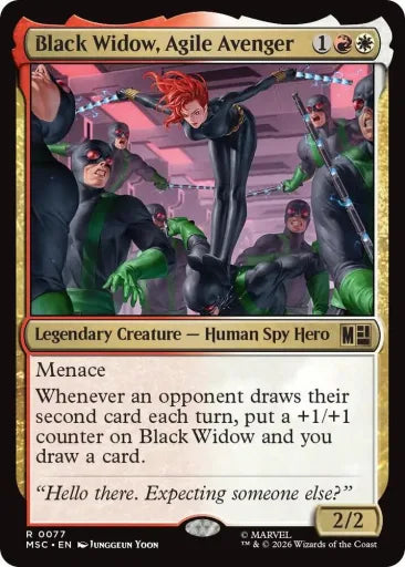 Black Widow, Agile Avenger (Surge Foil) Commander: Marvel Super Heroes 77 (Near Mint Foil)