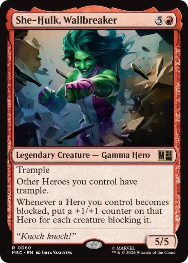 She-Hulk, Wallbreaker (Surge Foil) Commander: Marvel Super Heroes 60 (Near Mint Foil)