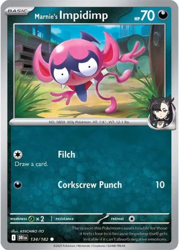 Marnie's Impidimp SV10: Destined Rivals 134/182 (Near Mint Reverse Holofoil)