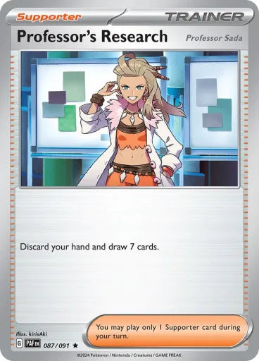 Professor's Research [Professor Sada] - 087/091 SV: Paldean Fates 087/091 (Near Mint Reverse Holofoil)