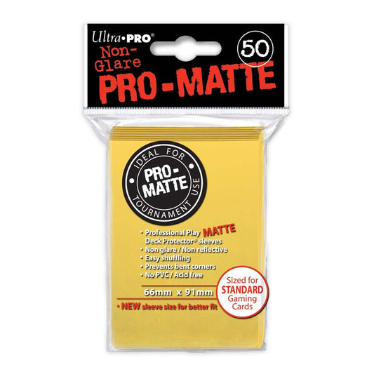 PRO-Matte Deck Protector Sleeves, Yellow (50ct) - Ultra PRO