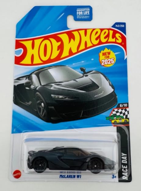 McLaren W1, Black (Race Day 6/10, #142/250, 2025) - Hot Wheels
