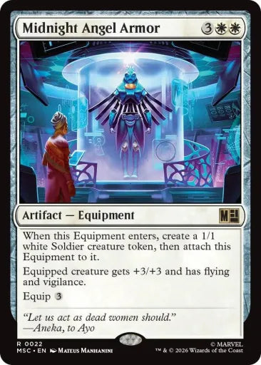 Midnight Angel Armor (Surge Foil) Commander: Marvel Super Heroes 22 (Near Mint Foil)